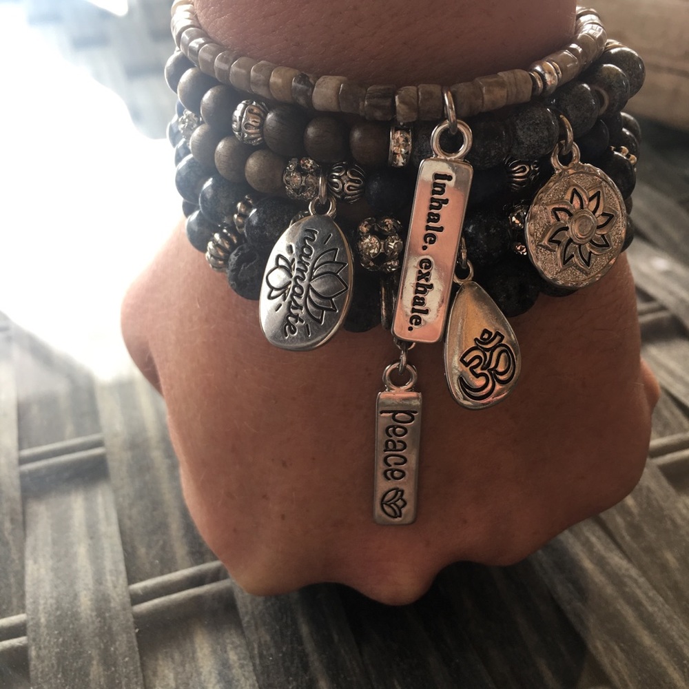 Yoga Stack Essential Oil Diffuser Bracelet Stack - Picture 3 of 7
